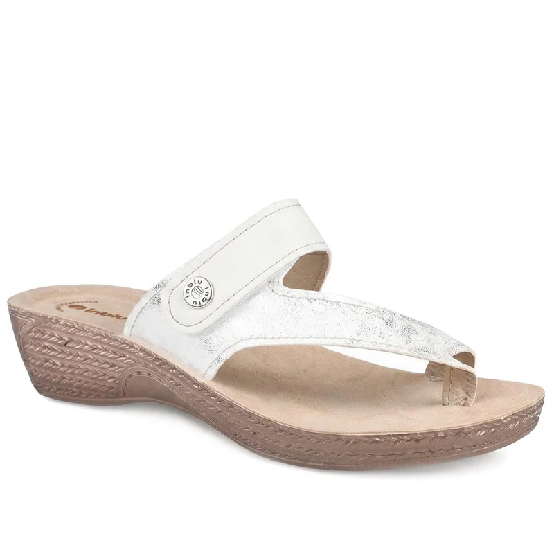 Inblu Touch Fasten Toe Post Sandals - INB43055 / 330 394 - White Multi