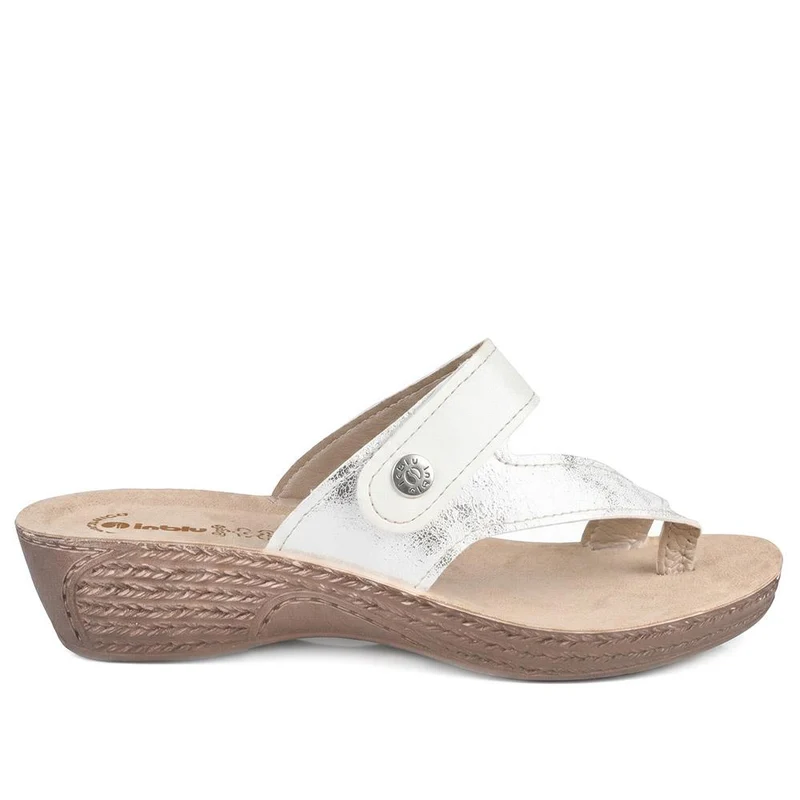 Inblu Touch Fasten Toe Post Sandals - INB43055 / 330 394 - White Multi