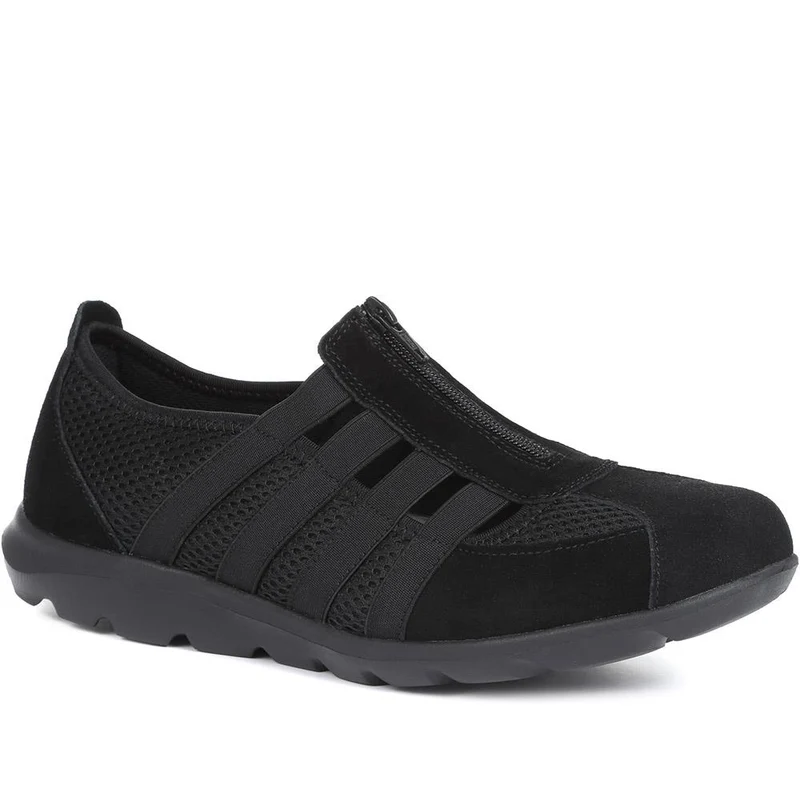 Leather Slip-On Shoes - BRK24000 / 308 245 - Black