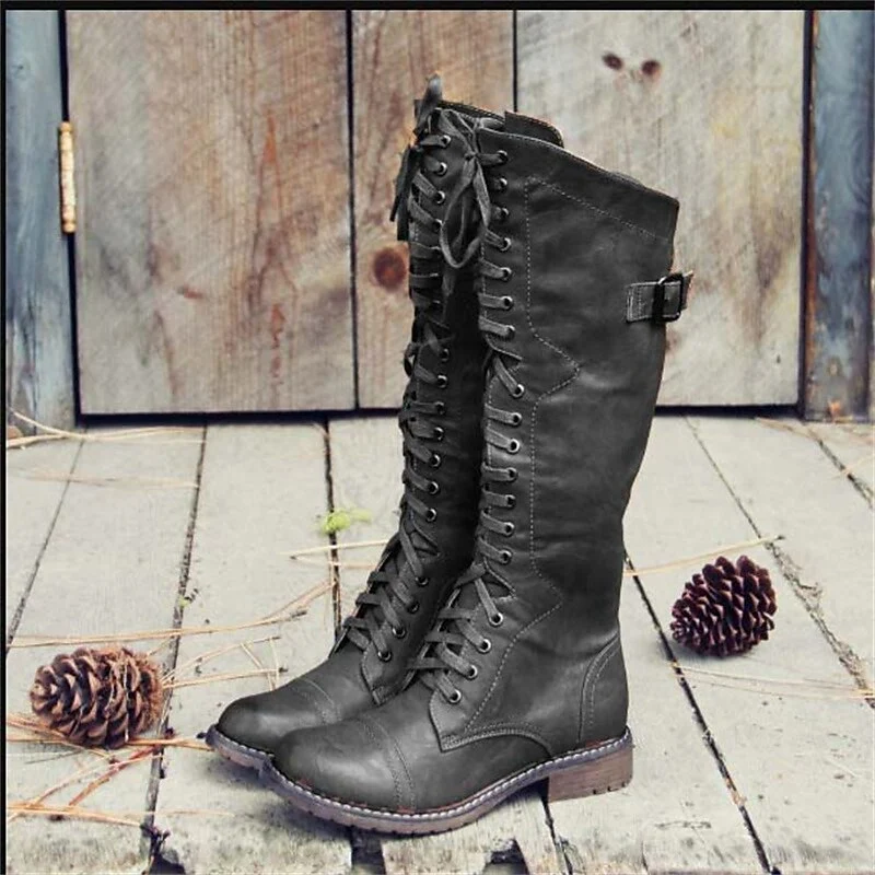 Lena | Damen Hohe Schnürstiefel im Reitstil