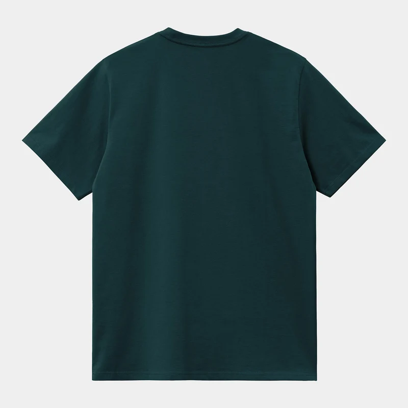 Carhartt WIP Herren Kurzarm American Script T-Shirt | Tiefe Lagune