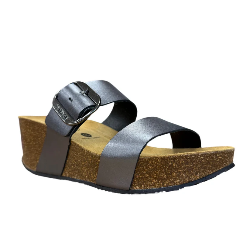 Plakton Alicante Hi Ledersandale für Damen - Zinn