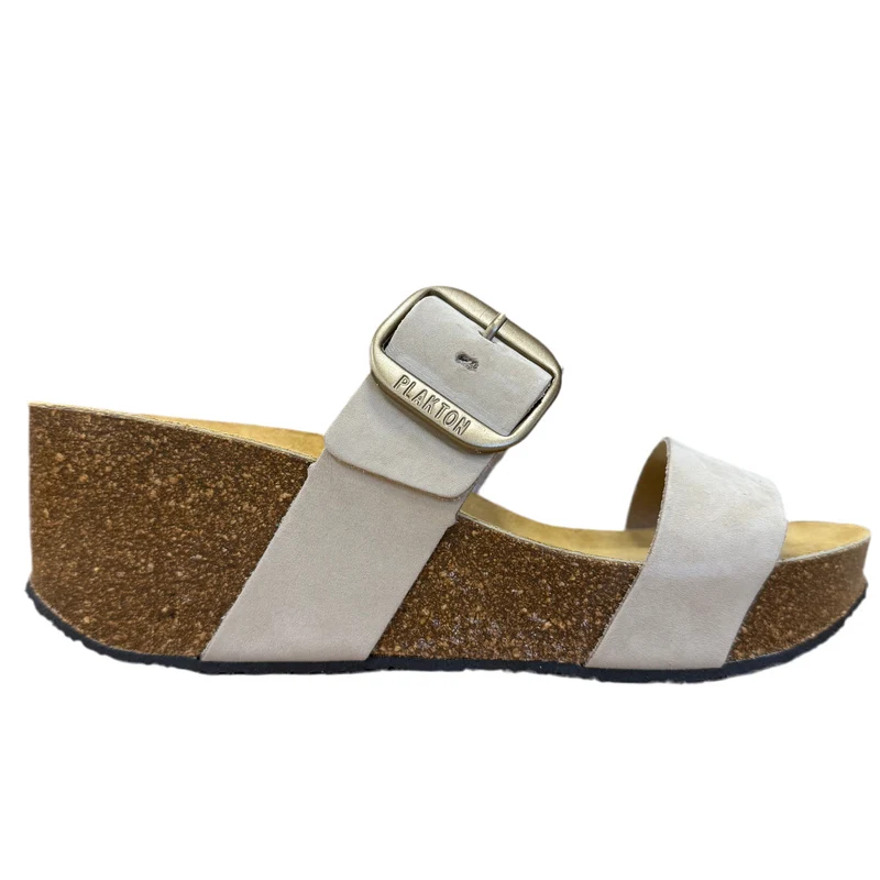 Plakton Alicante Hi Nubuk-Sandalen für Damen - Beige