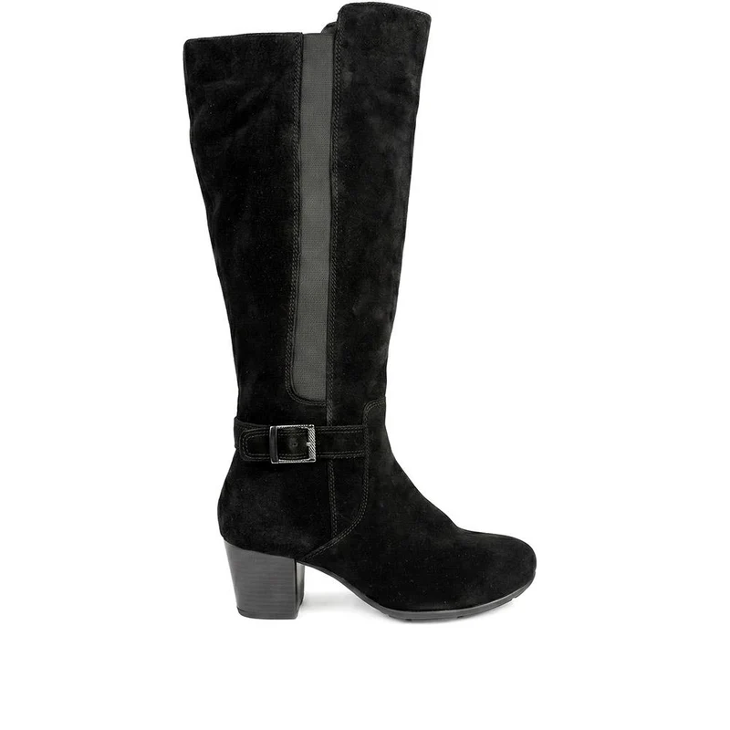Heeled Long Boots - RNB40031 / 326 120 - Black Suede
