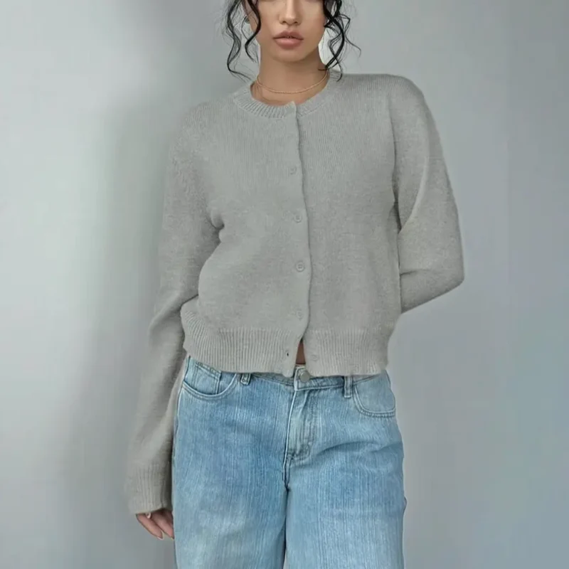 Bettina | Damen Frühlings Cardigan Mit Kragen Und Knöpfen