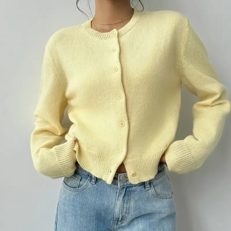 Bettina | Damen Frühlings Cardigan Mit Kragen Und Knöpfen