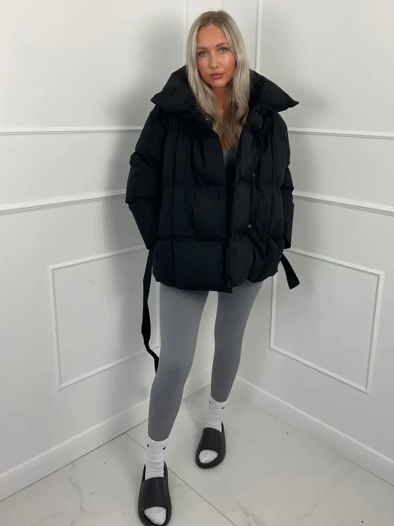 Nadine | Winter-Steppmantel für Damen mit Gürtel