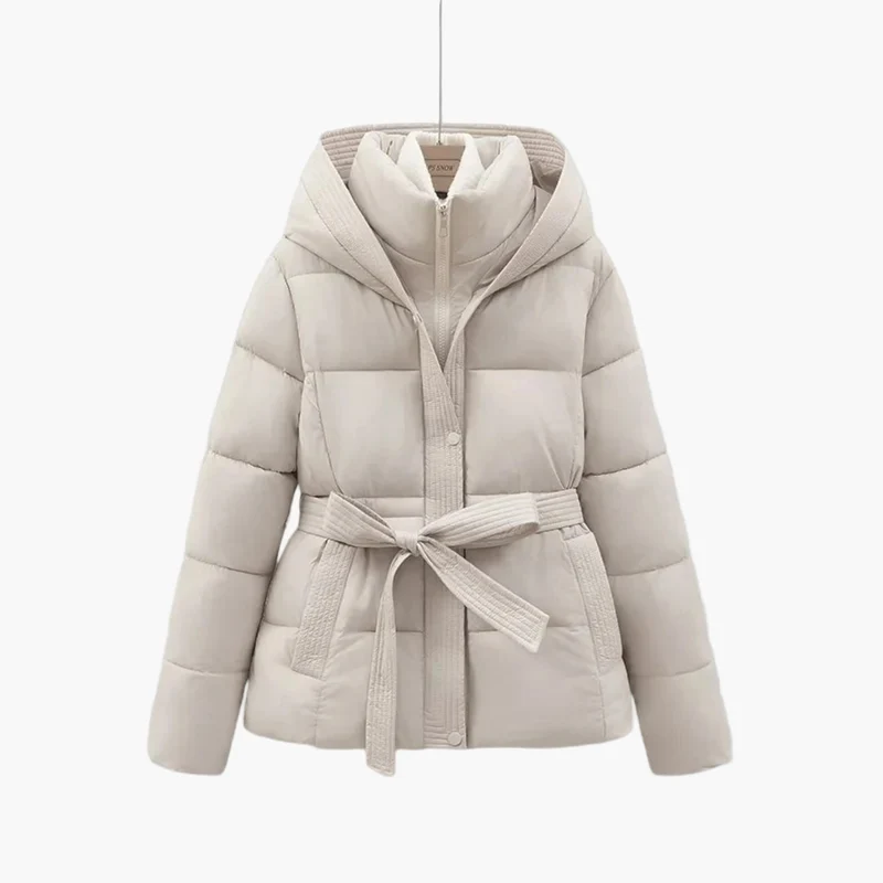 Isabella | Damen Winter Pufferjacke mit Gürtel und Warmem Futter