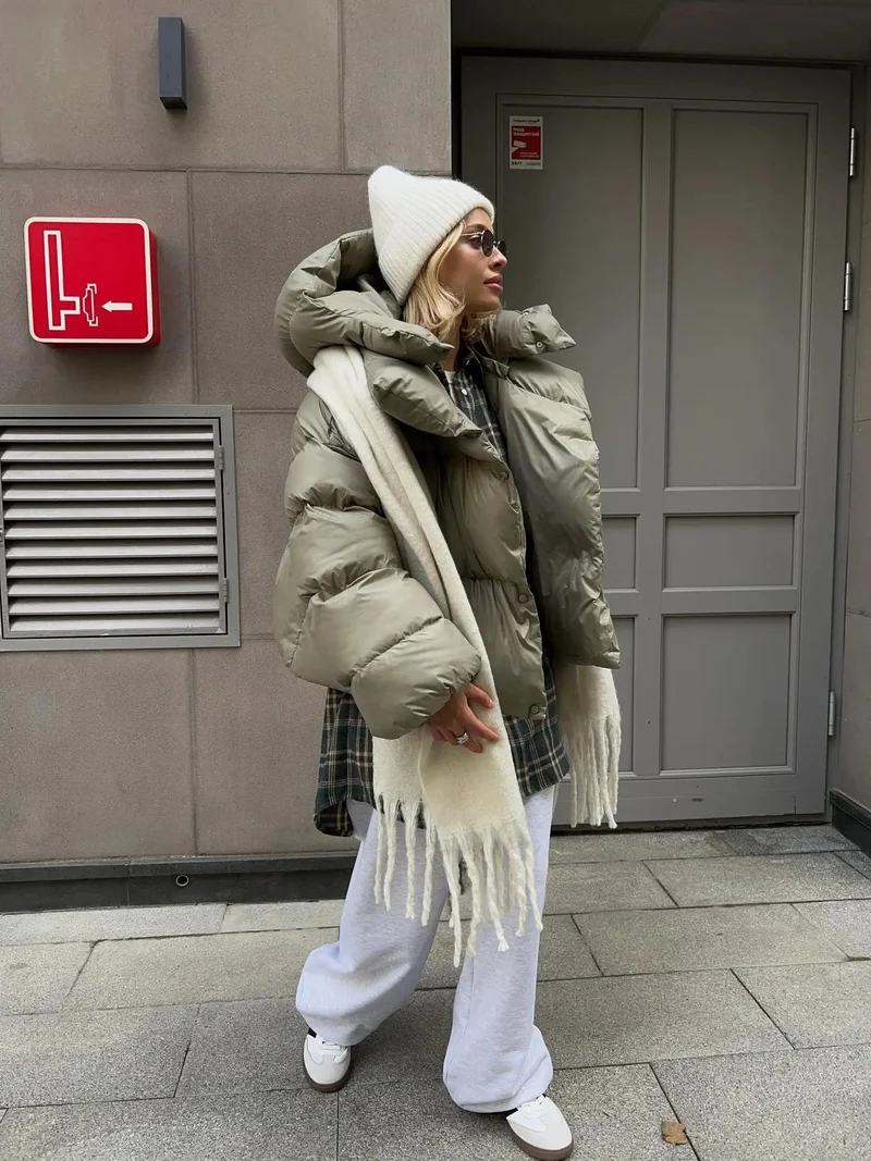 Emilia | Damen Winter-Übergroße Steppjacke