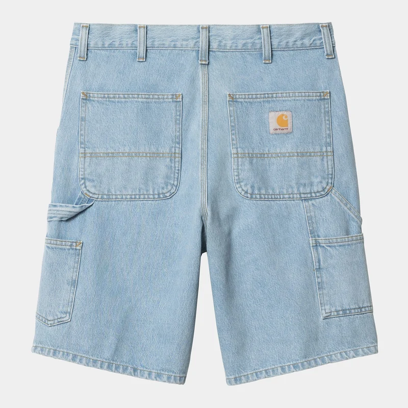 Carhartt WIP Herren Single Knee Smith Denim-Shorts | Blau, Heavy Stone Bleached