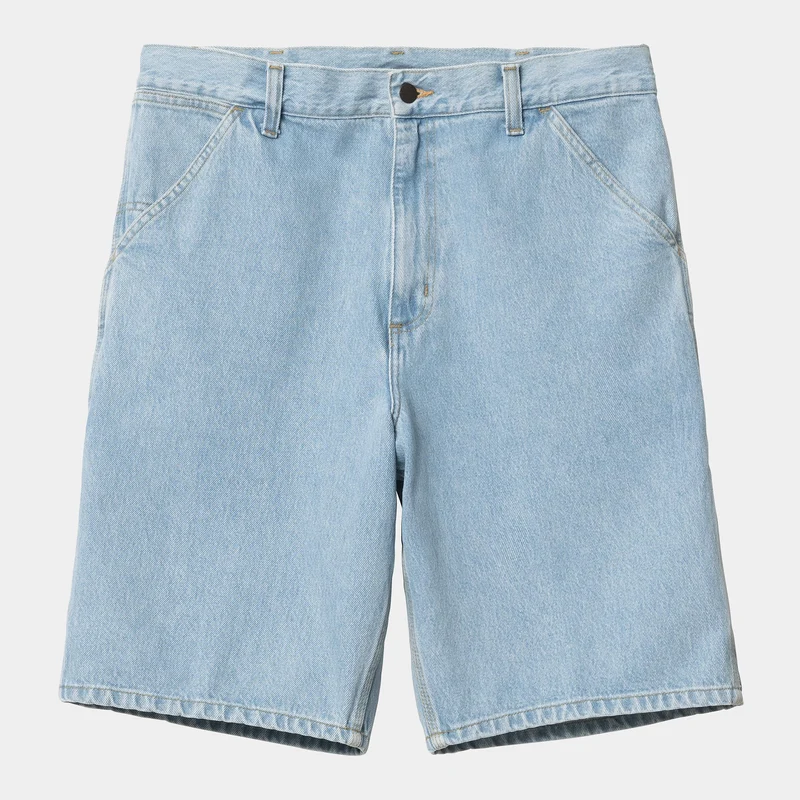 Carhartt WIP Herren Single Knee Smith Denim-Shorts | Blau, Heavy Stone Bleached