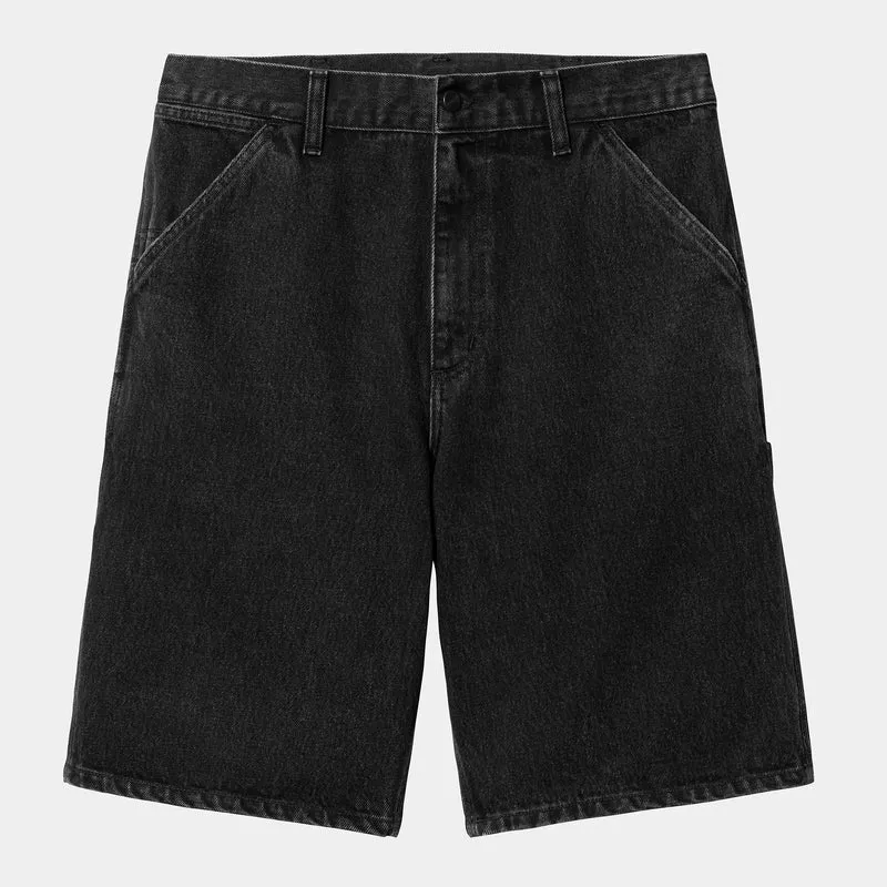Carhartt WIP Herren Single Knee Smith Denim-Shorts | Schwarz Stone Washed