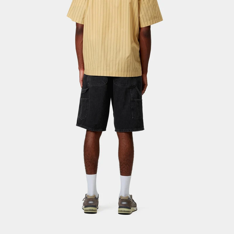 Carhartt WIP Herren Single Knee Smith Denim-Shorts | Schwarz Stone Washed