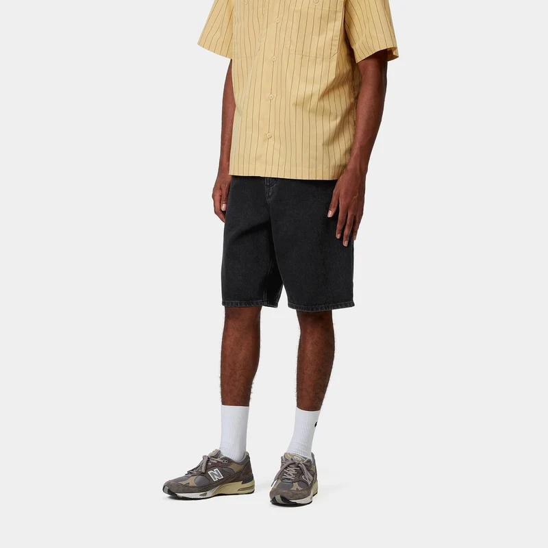 Carhartt WIP Herren Single Knee Smith Denim-Shorts | Schwarz Stone Washed
