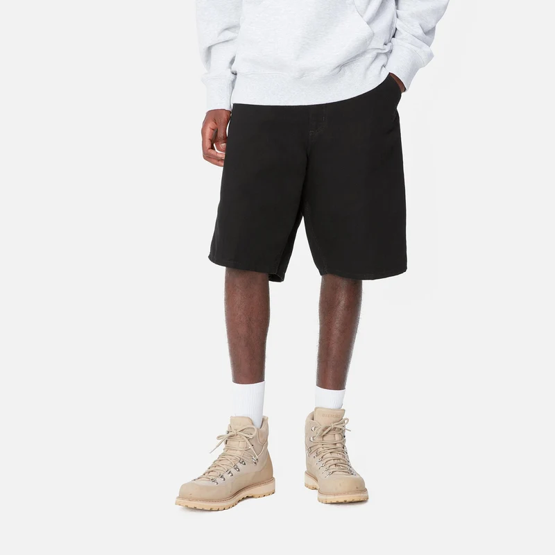 Carhartt WIP Herren Single Knee Kurz | Schwarz gespült