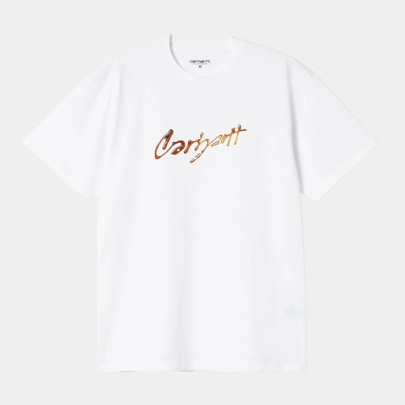 Carhartt WIP Herren Drip Script T-Shirt | Weiß