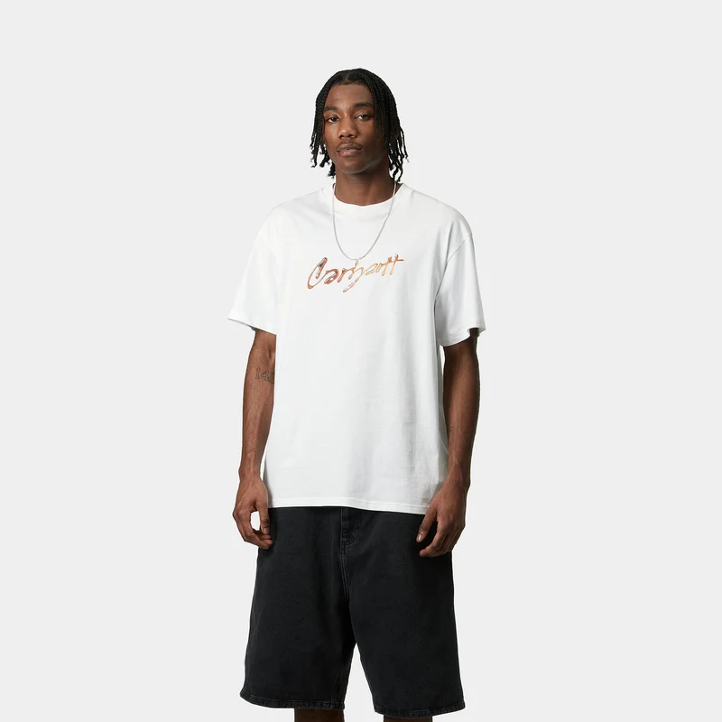 Carhartt WIP Herren Drip Script T-Shirt | Weiß