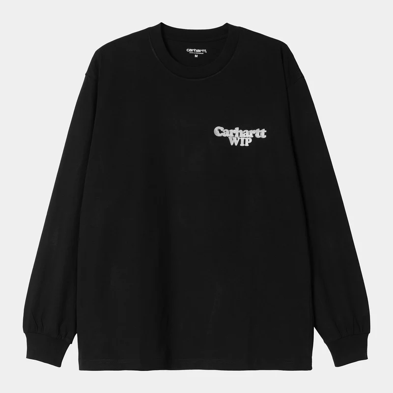 Carhartt WIP Herren Chain Link Langarm-T-Shirt | Schwarz