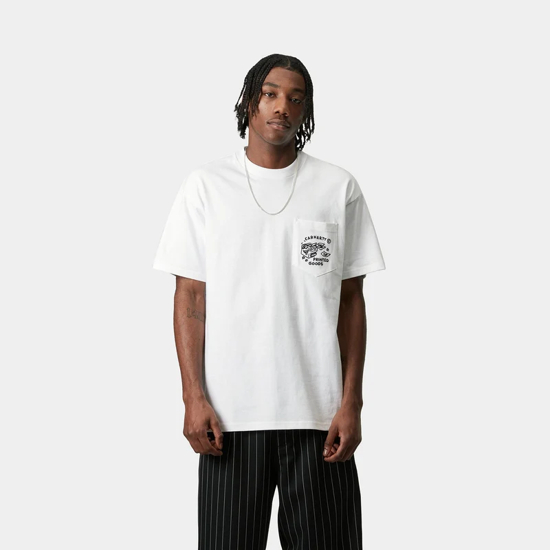 Carhartt WIP Herren Fragments Pocket T-Shirt | Weiß