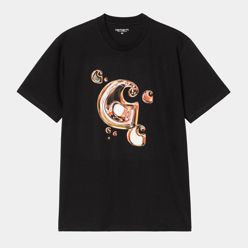 Carhartt WIP Herren Solar Chrome C-Logo T-Shirt | Schwarz
