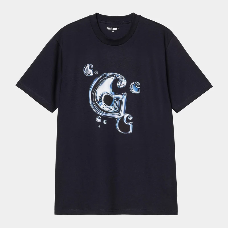 Carhartt WIP Herren Solar Chrome C-Logo T-Shirt | Dunkelblau