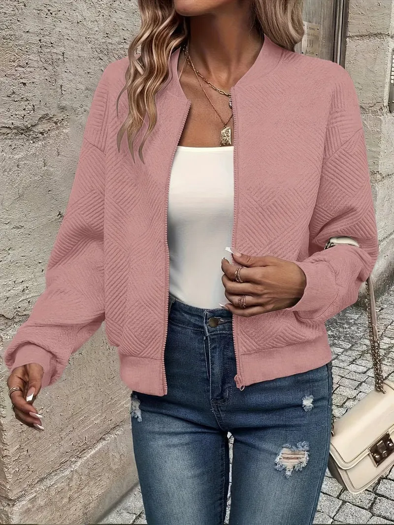 Nora | Damen Steppjacke leichte Zip-Up Jacke mit Strukturmuster