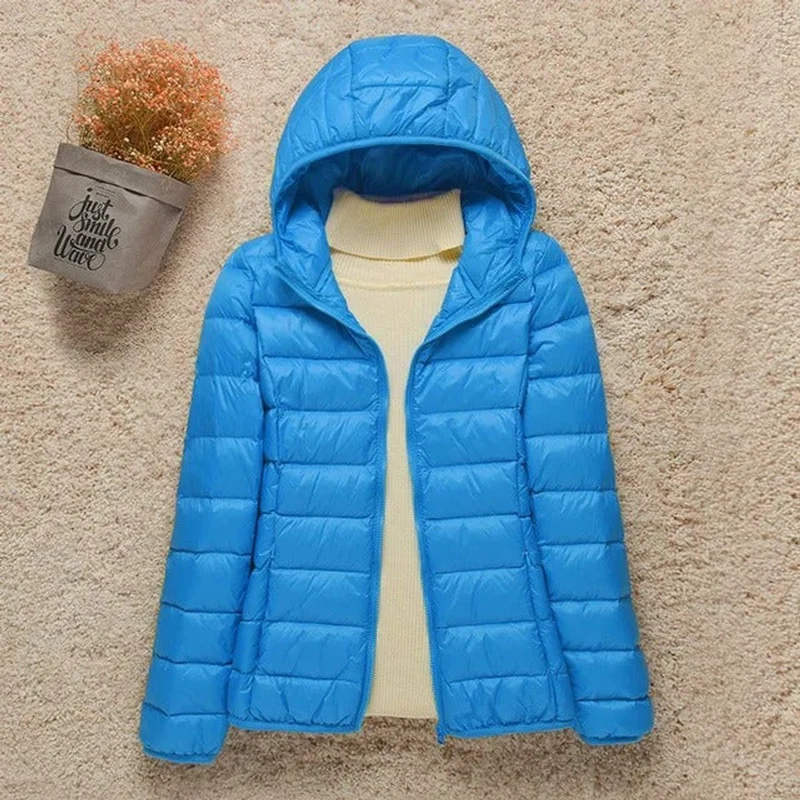 Amelie | Damen Steppjacke mit Kapuze ultraleichte gefütterte Übergangsjacke