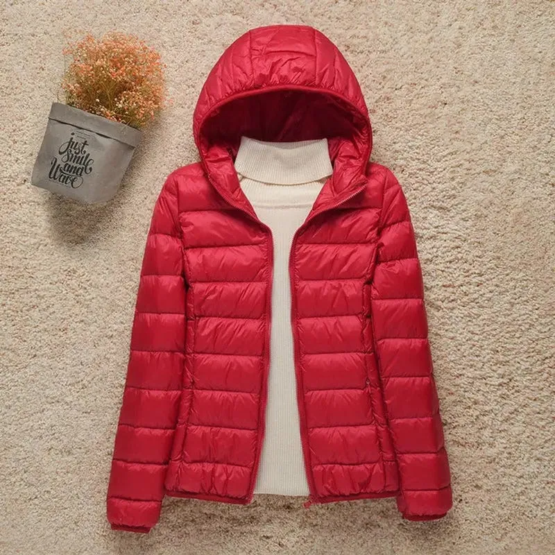 Amelie | Damen Steppjacke mit Kapuze ultraleichte gefütterte Übergangsjacke