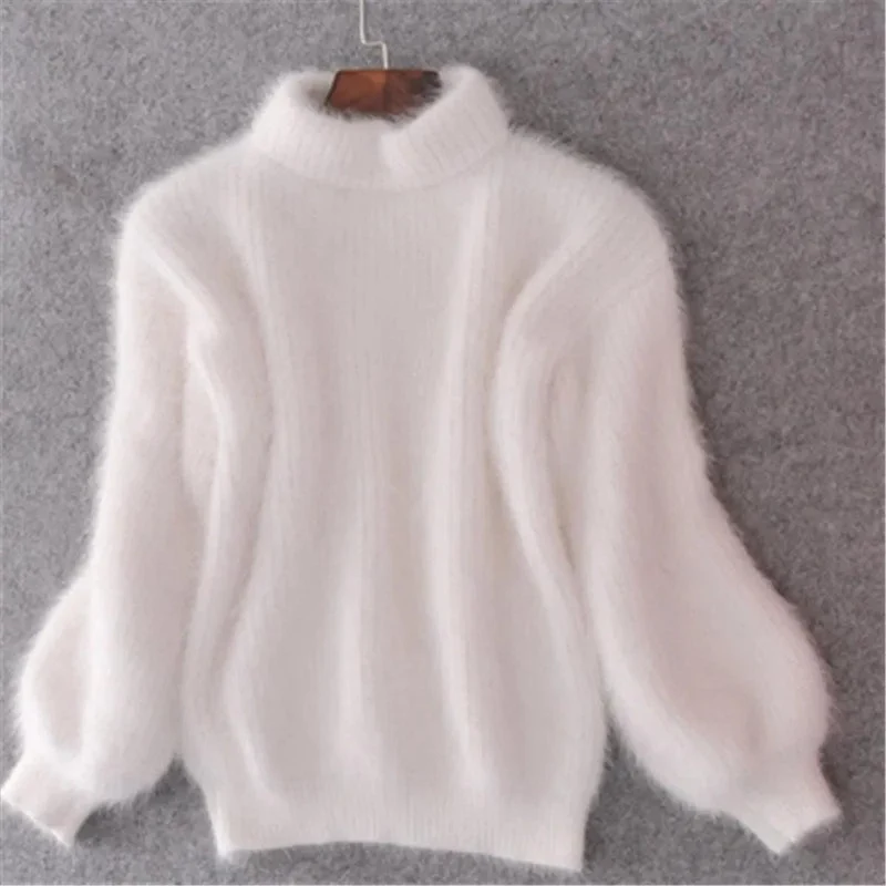 Emilia | Damen Weicher Flauschiger Winterpullover mit hohem Kragen