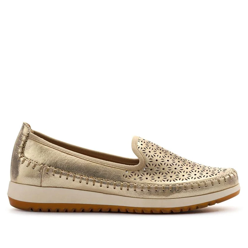 Casual Slip-On Shoes - WBINS41032 / 327 019 - Gold