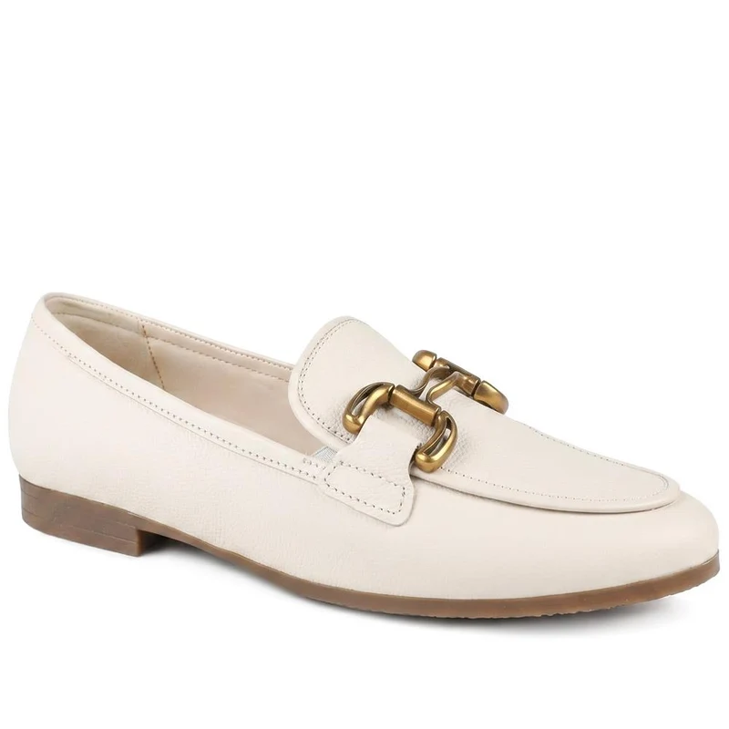 Gabor Wide Fit Leather Loafers With Chrome Snaffle - GABC44519 / 330 320