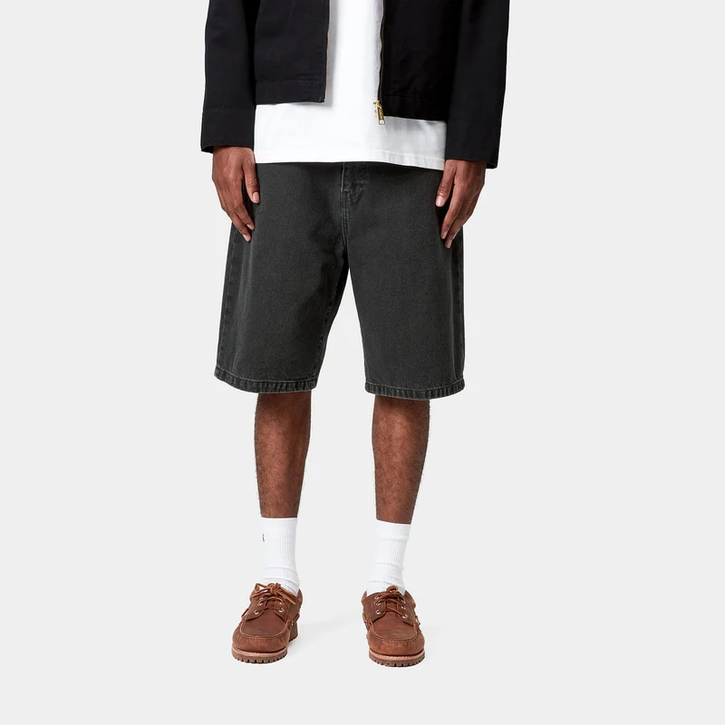 Carhartt WIP Herren Landon Robertson Jeansshorts | Schwarz Stone Washed