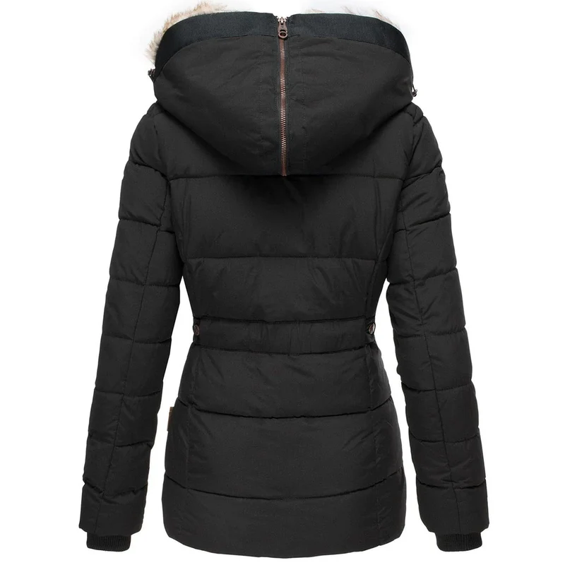 Bettina | Damen Taillierte Winterjacke mit Kapuze