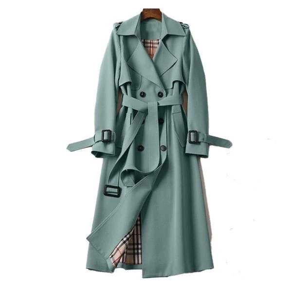 Amira | Damen Klassischer Trenchcoat mit Gürtel für den Winter