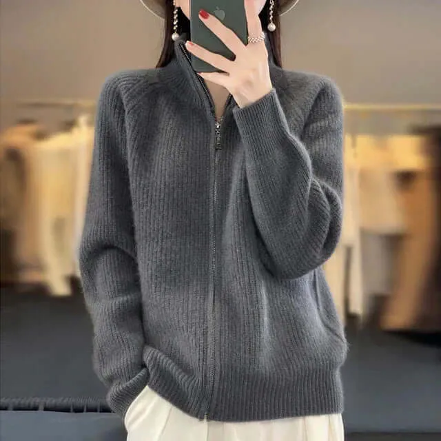 Julia | Damen Klassische Strickjacke mit Langarm