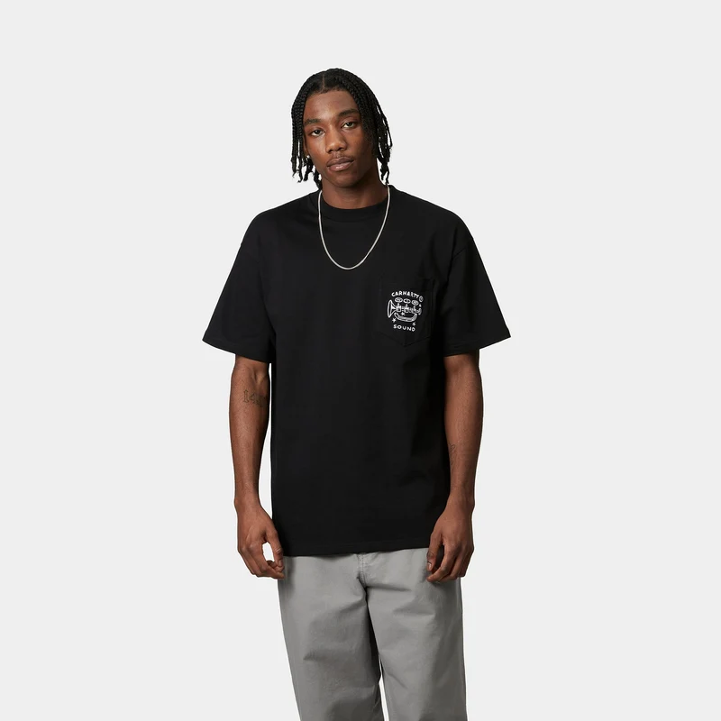 Carhartt WIP Herren Fragments Pocket T-Shirt | Schwarz