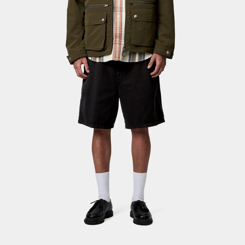 Carhartt WIP Drewe Fountain Twill Shorts für Herren | Schwarz gespült