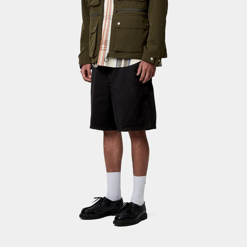 Carhartt WIP Drewe Fountain Twill Shorts für Herren | Schwarz gespült