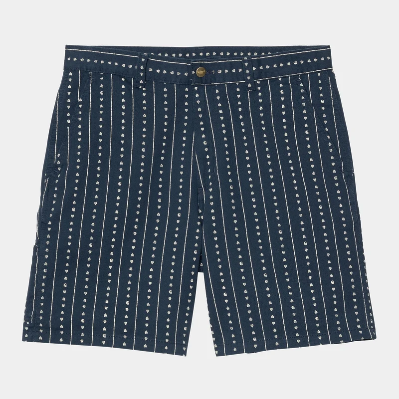 Carhartt WIP Drewe Fountain Twill Shorts für Herren | Herz C Nadelstreifen