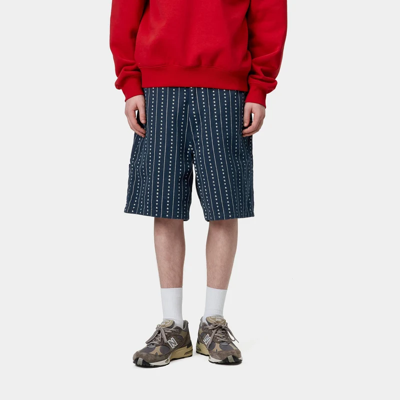 Carhartt WIP Drewe Fountain Twill Shorts für Herren | Herz C Nadelstreifen