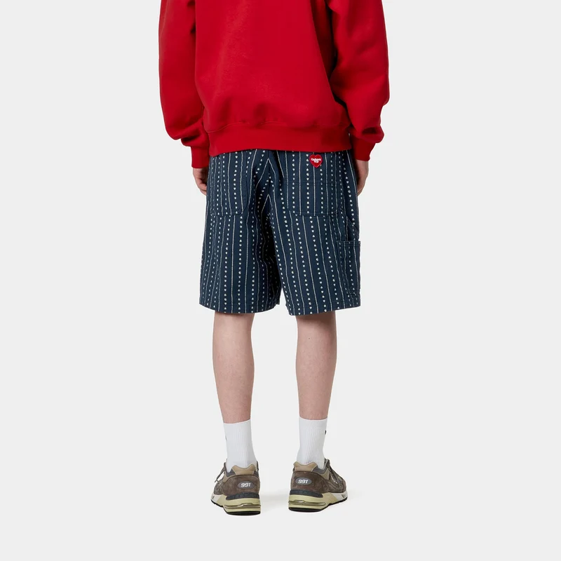 Carhartt WIP Drewe Fountain Twill Shorts für Herren | Herz C Nadelstreifen