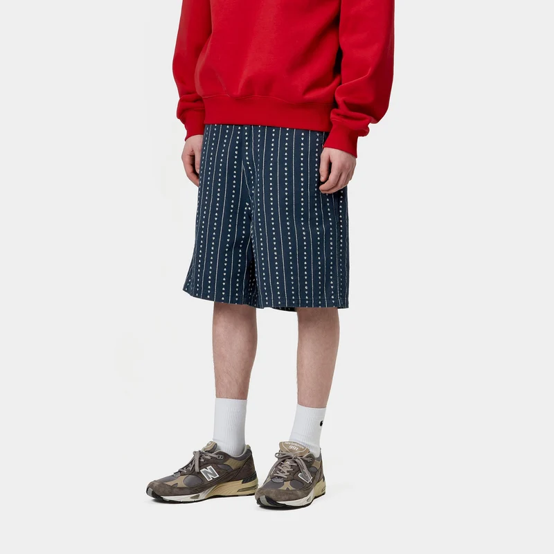 Carhartt WIP Drewe Fountain Twill Shorts für Herren | Herz C Nadelstreifen