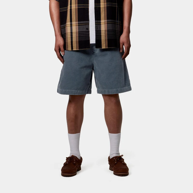 Carhartt WIP Herren Reynold Forsyth Cordshorts | Dunkelblau, Dunkel gewaschen