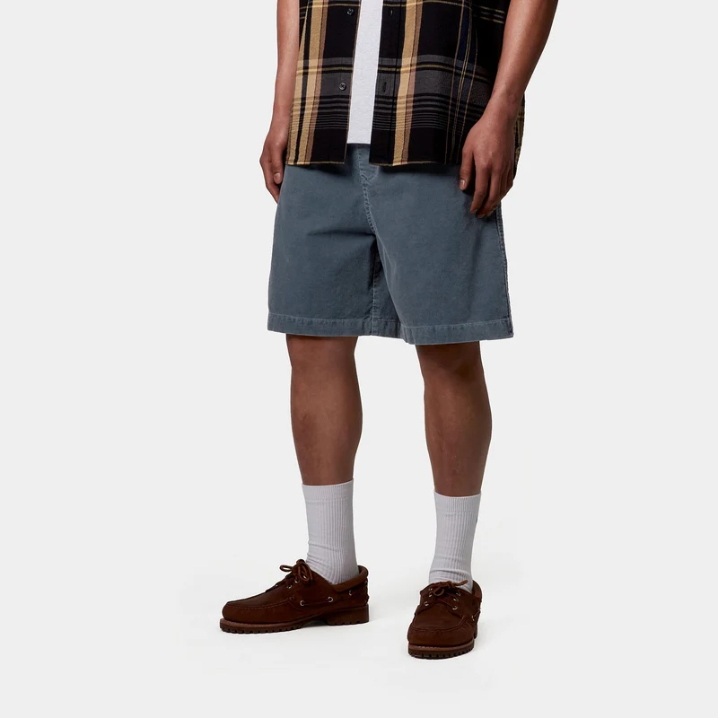 Carhartt WIP Herren Reynold Forsyth Cordshorts | Dunkelblau, Dunkel gewaschen