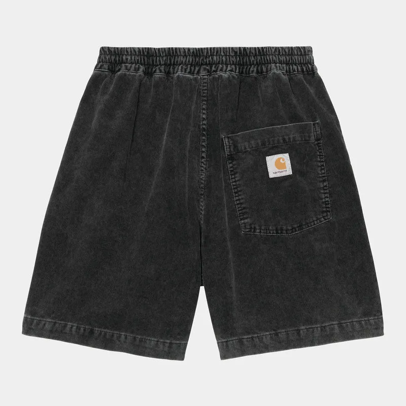 Carhartt WIP Herren Reynold Forsyth Cordshorts | Schwarz, Dunkel gewaschen