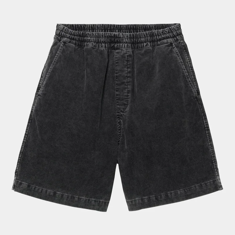 Carhartt WIP Herren Reynold Forsyth Cordshorts | Schwarz, Dunkel gewaschen