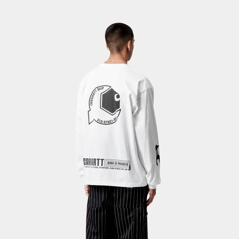 Carhartt WIP Herren WIP Industry Langarm-T-Shirt | Weiß