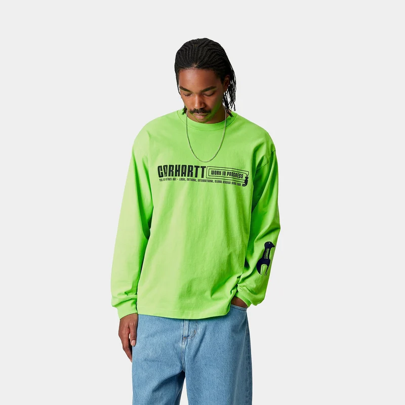Carhartt WIP Herren WIP Industry Langarm T-Shirt | Lumo Grün
