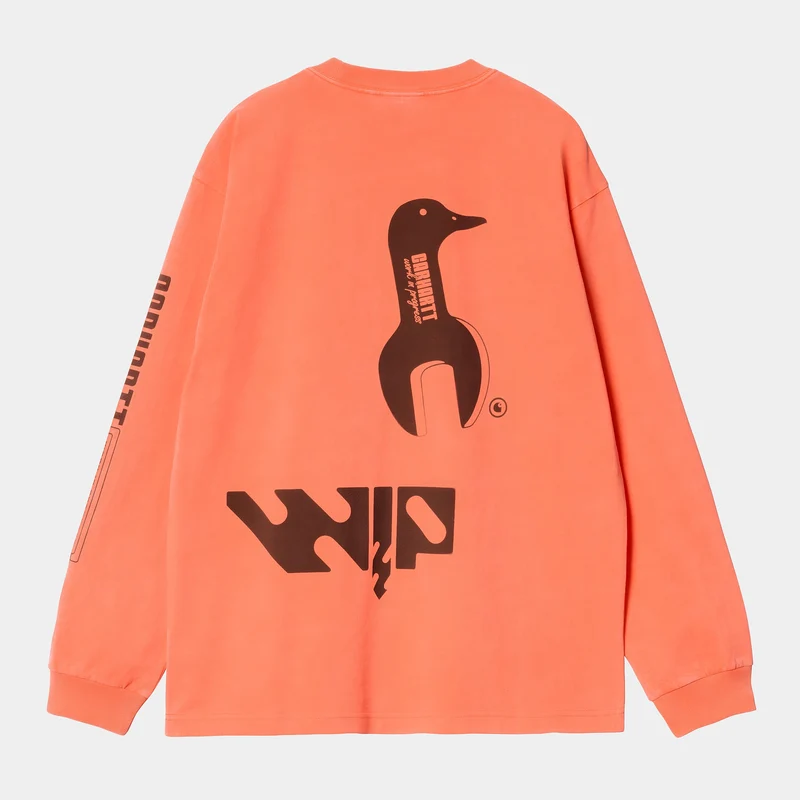Carhartt WIP Herren WIP Industry Langarm T-Shirt | Lumo Orange