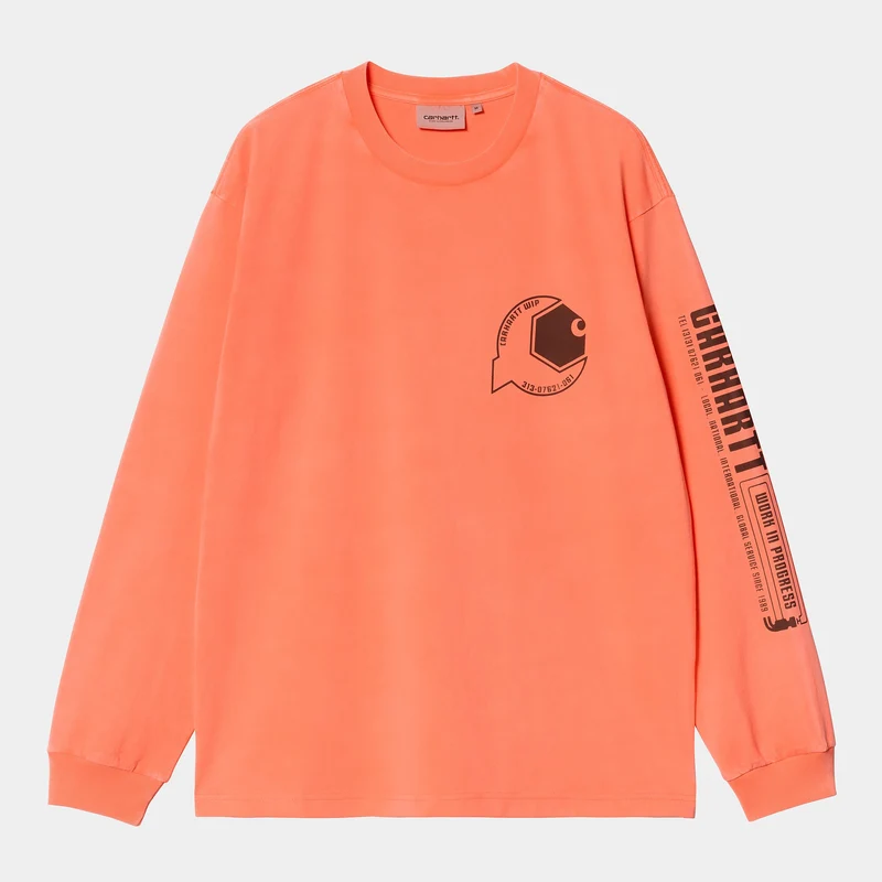 Carhartt WIP Herren WIP Industry Langarm T-Shirt | Lumo Orange